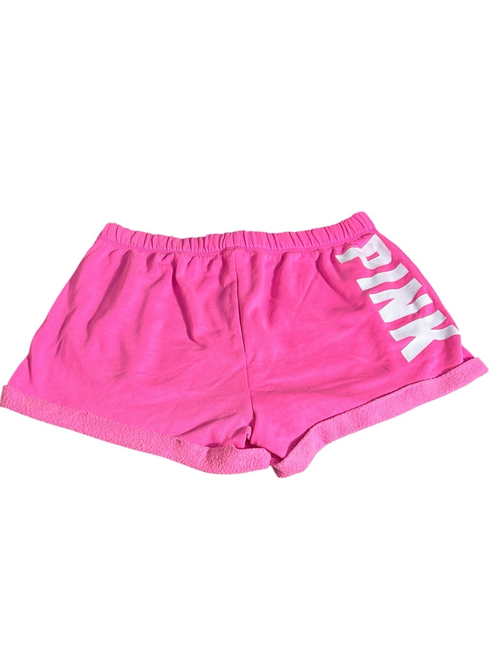 Victoria's Secret PINK Heritage Fleece Boyfriend Shorts Pink/White L - Picture 4 of 5